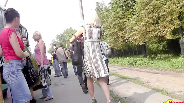 Sweet babe is getting upskirted on the cam