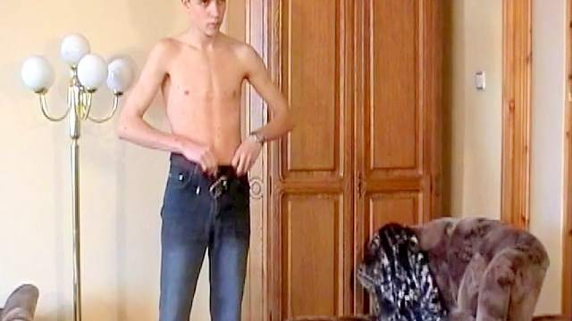 Blonde dude with nice dick is masturbating