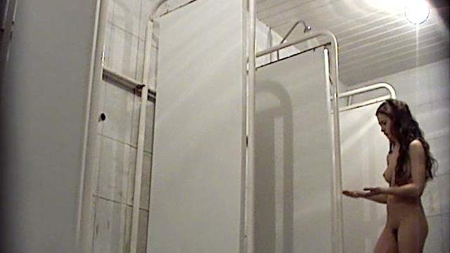 Spicy wet babe is taking shower in the voyeur vid