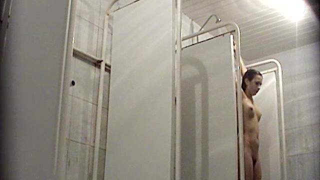 Spicy wet babe is taking shower in the voyeur vid