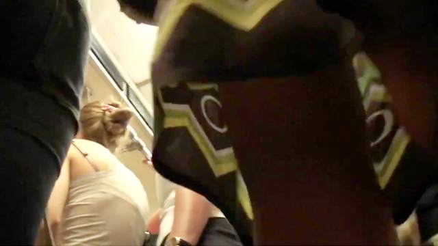 Stunning upskirt in the public transporn