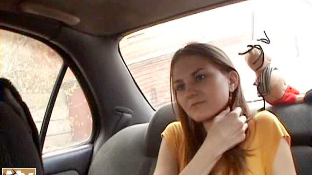 Fucking busty teen in car