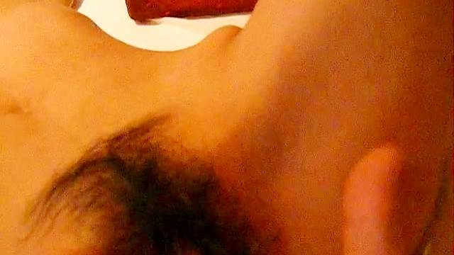 Sexy Asian with hairy pussy in pov scene