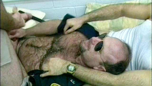 Sexy gay threesome with guys in uniforms