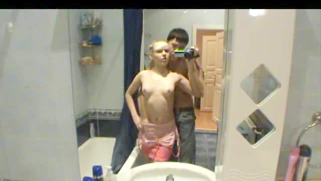 Adorable teen GF bathroom sex