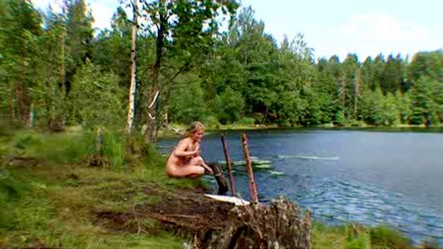 Lake visit with naked girl