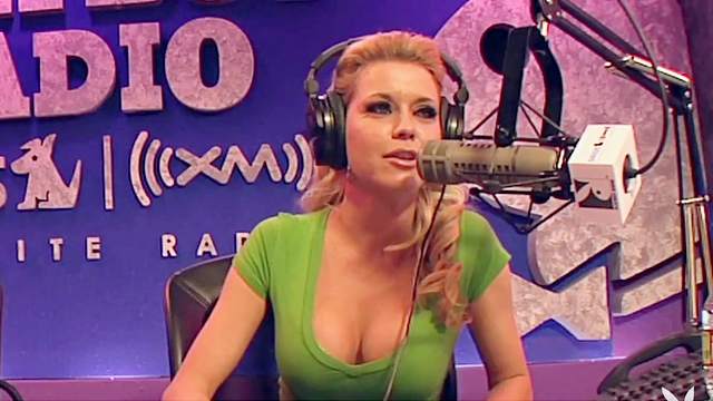 Blonde pornstars have party in radio station