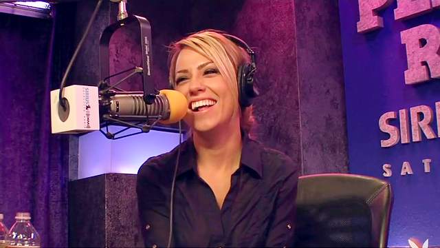 Stunning striptease at the radio station