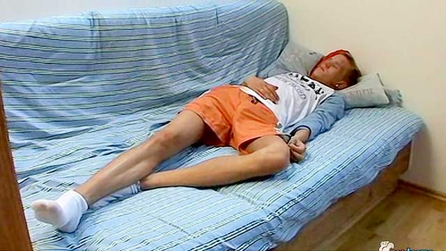 Foot fetish gay threesome action with teen boyfriends