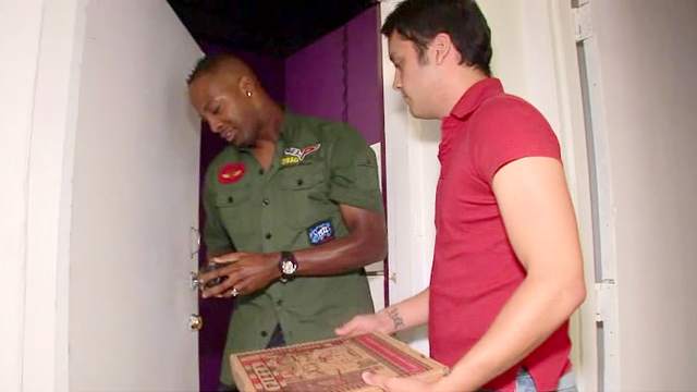 Ebony guy takes white partner in the ass