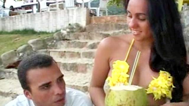 Aline and Anselmo on the beach