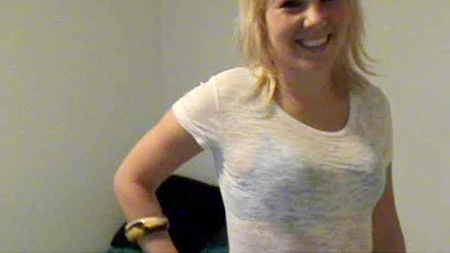 Blonde shows off her blowjob skills in pov mode