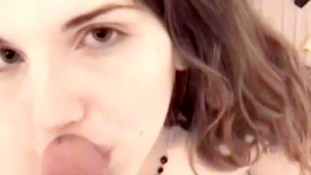 Amateur brunette Aly gives a deep blowjob