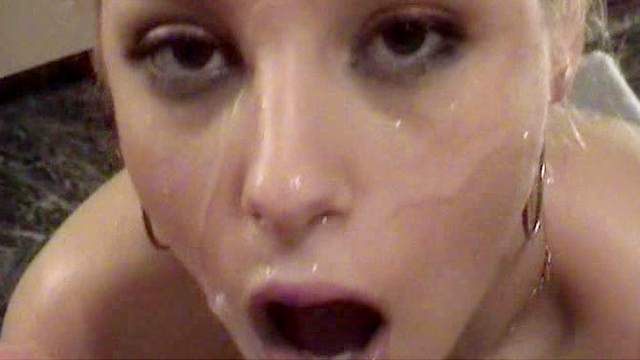 Blonde love to suck and swallow white jizz