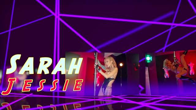Fake-tit blonde Sarah Jessie gives a blowjob
