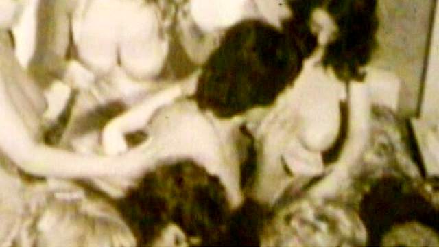 Vintage group sex in room with delicious busty milfs