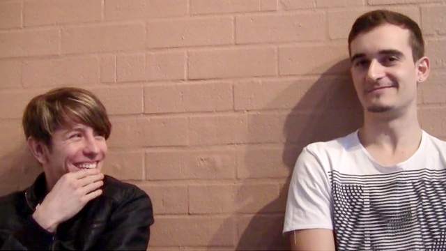 Sweet young boys are kissing each other on the cam