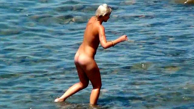 Sweet voyeur scene with naked tanned babes