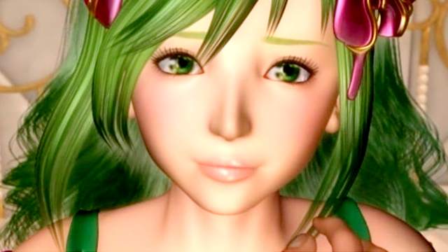 3D animation with awesome green-haired chick