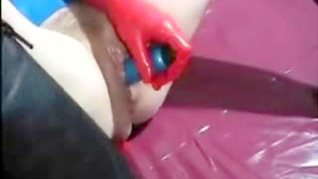 Latex gloves girlfriend toys vagina