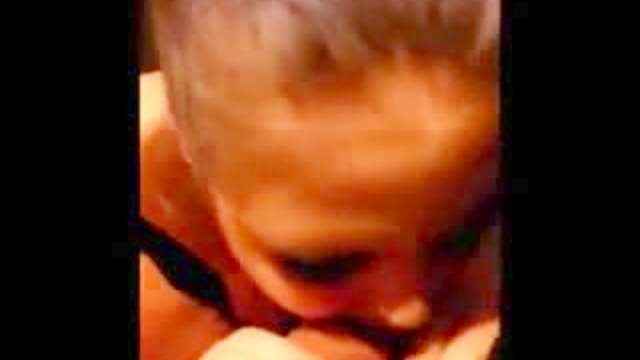 Cute amateur sucks on two dicks
