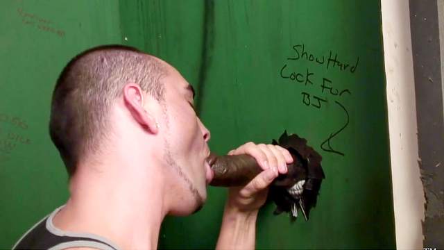 Slutty glory hole interracial play for the gay twink