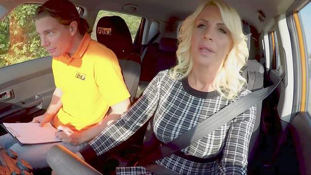 Older broad Tiffany Rousso screws her driving instructor