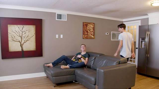 Strong couch sex between these two energized twinks