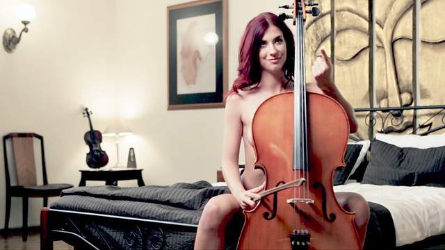 Redhead gets pounced on by a horny guy in 1080p video.