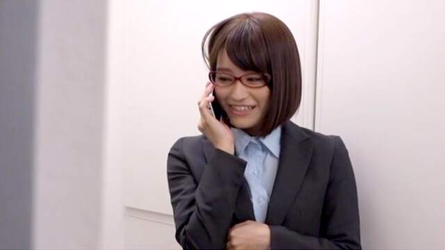 Clothed Japanese office babe is set to take her dose of cock