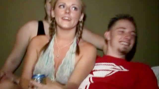 Young Sophie Dee at college party