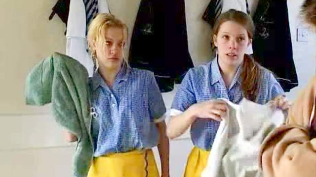 Naughty schoolgirls punished on the ass