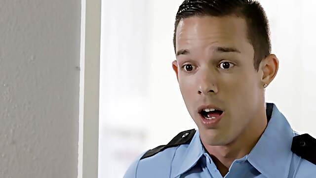 Cop fucks twink and releases his load in his ass