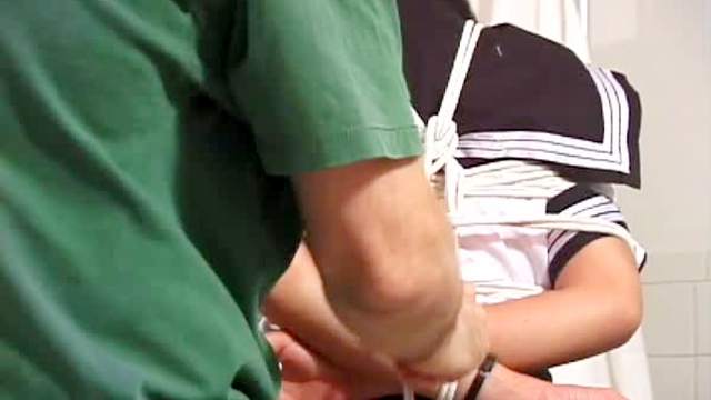 Cute schoolgirl tied up in hospital