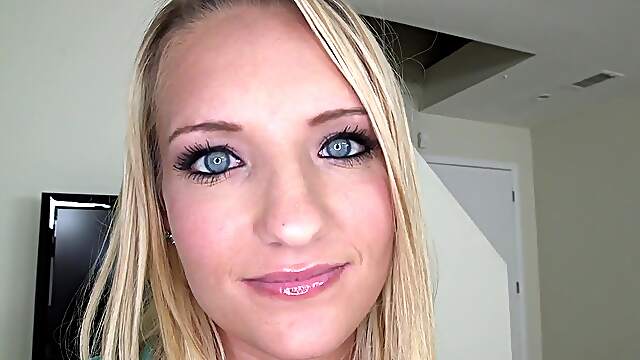 Blue eyed goddess deep drilled after seductive POV blowjob