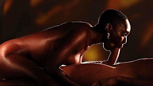 Nude anal romance for a sensual ebony in love with the dick