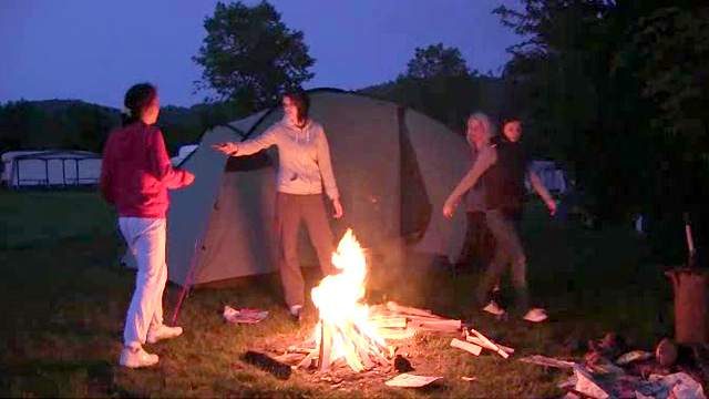 Teen camping trip turns to lesbian orgy