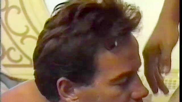 Vintage gay hardcore scene with spit roast