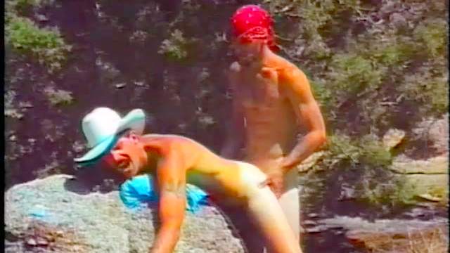 Gay cowboy ass fucked outdoors