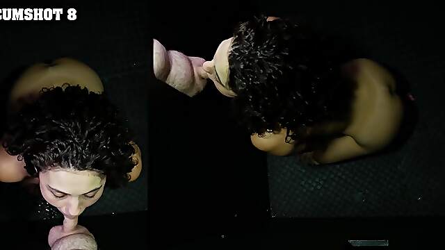 Satine Summers gets her head down at the gloryhole.
