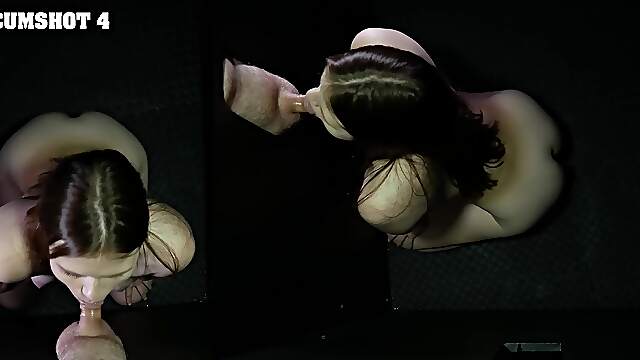 Brunette teen Ava Marina sucks bbc through a gloryhole in steamy pov action.