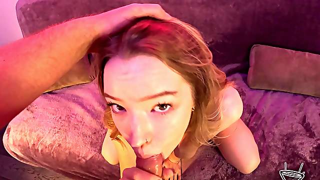 Kitty Kate, the cute amateur, has a passionate blowjob session in pov.