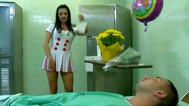 Horny nurse Aletta Ocean sucks