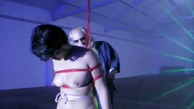Pierced nipples girl rope bondage