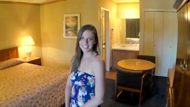 Cute amateur brunette hotel room hardcore