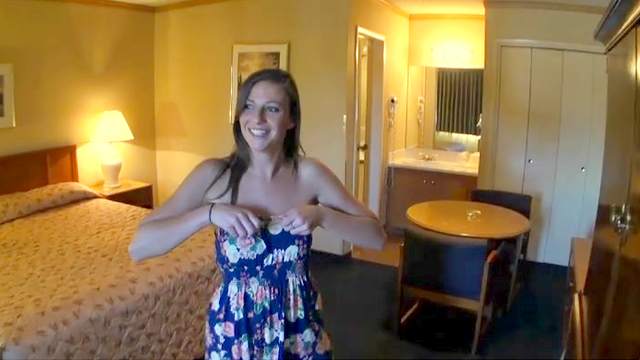 Cute amateur brunette hotel room hardcore