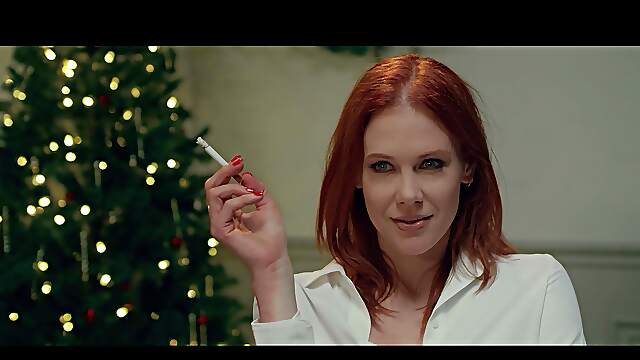 Redheaded MILF Maitland takes a huge, throbbing black dick in her mouth and tight trimmed pussy