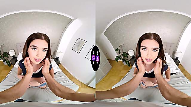 Hungarian hottie Brill Angel rides a big cock in stunning 4k vr peaches scene