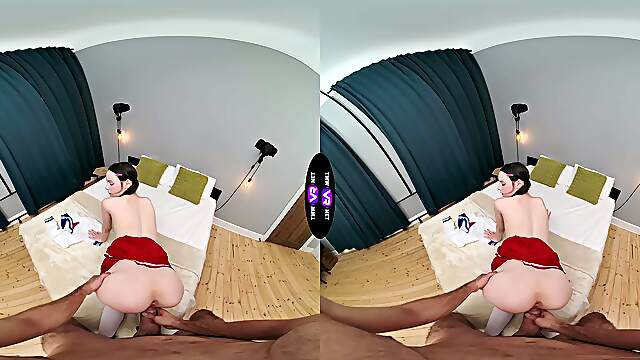 Gorgeous brunette Dakota Doll rides a big cock in vr