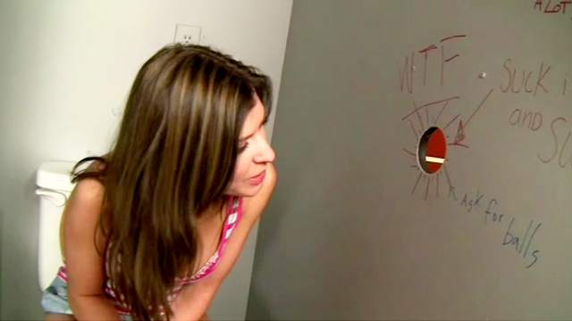 Big cock blown at her gloryhole